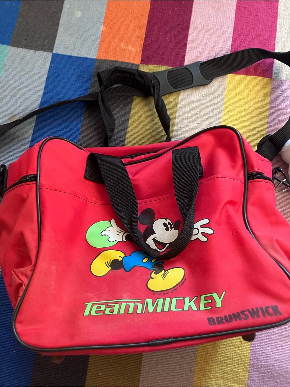 Team Mickey Red Bowling Duffel Bag by